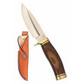Vanguard Walnut Handle Buck  Knife W/Fixed Blade & Sheath (8 1/2")